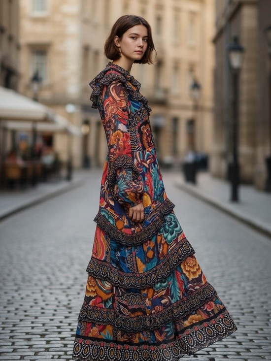 FARM Rio Dresses & Skirts - FARM Rio Bohemian Floral Tiered Maxi Dress in Multicolor